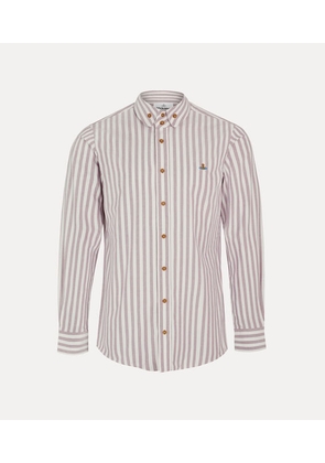 Vivienne Westwood Two Button Krall Shirt Classic Oxford Shirt Burgundy-stripe 48 Men