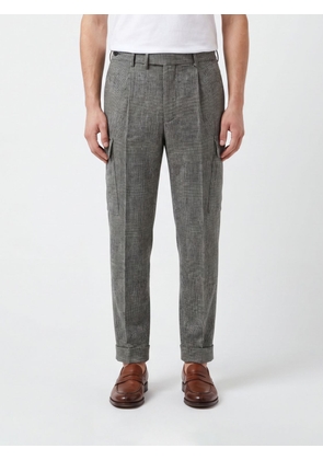 PT TORINO Slim Fit Prince of Wales Wool-Blend Cargo Trousers