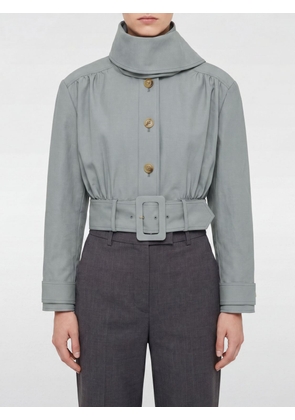 CHLOÉ Cropped Linen and Cotton Jacket with Tie-Neck and Waist Belt