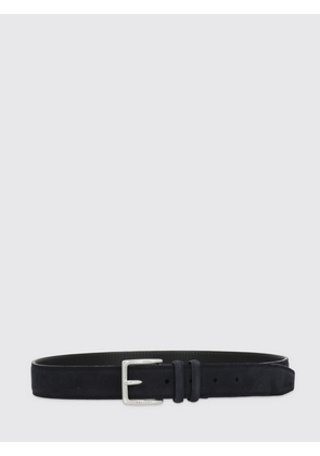 ORCIANI Suede Leather Belt with Pin Buckle and Engraved Logo