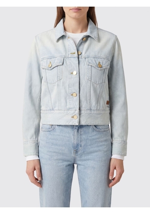 JACOB COHEN Bleached Denim Jacket with Patch Pockets and Classic Collar