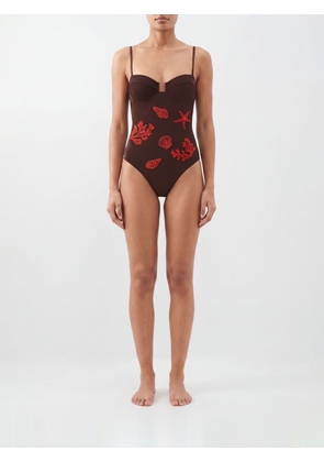 MC2 SAINT BARTH Swimsuit Woman color Brown