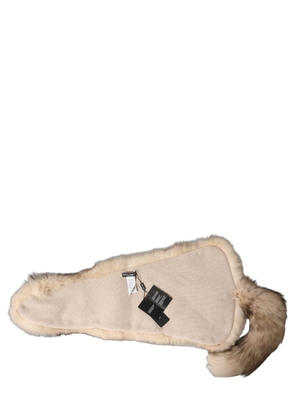 Dolce & Gabbana Brown Frost Fox Fur Neck Warmer Winter Scarf