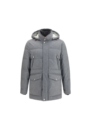 Brunello Cucinelli Gray Wool Oves Aries Full-Length Jacket - S