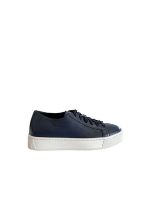 Santoni Blue Leather Women Sneaker - EU35/US5