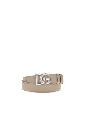 Dolce & Gabbana Beige Calf Leather Bos Taurus Regular Belt - 100 cm / 40 Inches