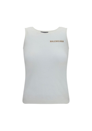 Balenciaga White Cotton Tank Tops - M