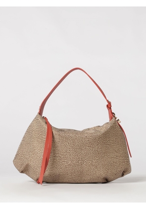 BORBONESE Polka Dot Recycled Nylon Hobo Bag with Leather Handle