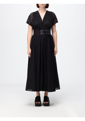 MEIMEIJ A-Line Midi Dress in Openwork Cotton with Belt