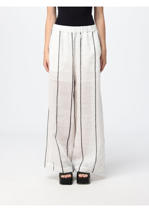 MEIMEIJ High-Waisted Striped Linen Blend Palazzo Trousers