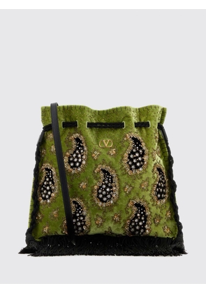 VALENTINO GARAVANI VLogo Signature Paisley Embroidered Bucket Bag with Crystals