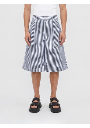 COMME DES GARÇONS SHIRT Knee-Length Wide Leg Striped Chino Shorts in Cotton