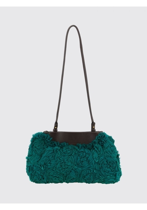 DRIES VAN NOTEN Flared Acetate Shoulder Bag with Embroidery and Leather Handle