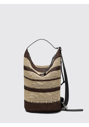 LOEWE Loop Striped Crochet Raffia Crossbody Bag