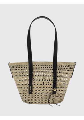 LOEWE Medium Woven Raffia Shoulder Bag with Double Leather Handles