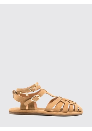 ANCIENT GREEK SANDAL Karina Suede Fisherman Sandals with a Low Heel