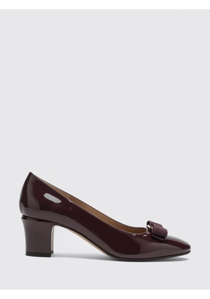 FERRAGAMO Patent Leather Court Shoes with Bow and Mid Heel