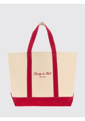 SPORTY & RICH Cotton Canvas Tote Bag with Embroidered Logo