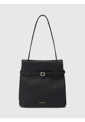 MANU ATELIER Du Jour Grained Calfskin Shoulder Bag with Flat Handle