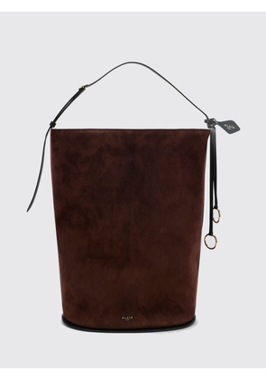 ALAÏA Hip Suede Bucket Bag with Charm