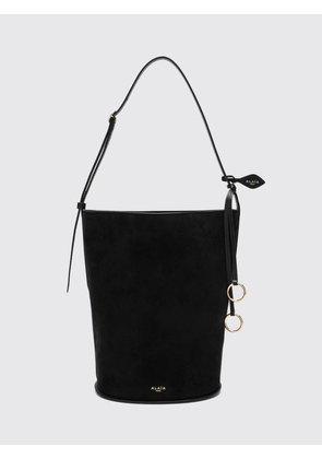 ALAÏA Hip Suede Sheepskin Bucket Bag with Charm