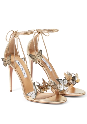 Aquazzura Papillon 105 applique leather sandals