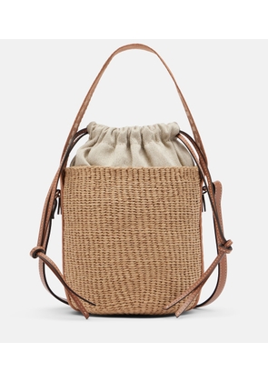 Chloe Woody Small raffia bucket bag