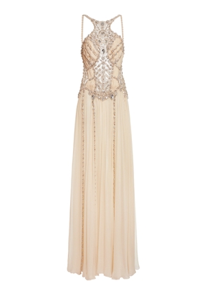 Zuhair Murad Silk Chiffon Beaded Halter Maxi Dress - Moda Operandi