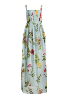 Oscar de la Renta Floral Cotton-Voile Maxi Dress - Moda Operandi