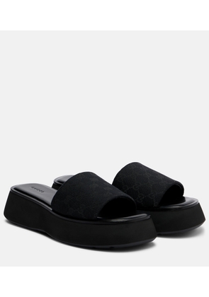 Gucci GG canvas platform slides