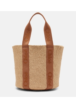 Chloe Woody Large raffia basket bag