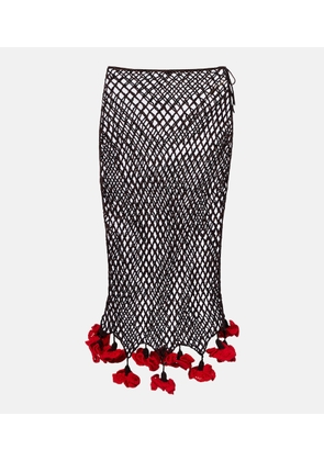 Alaia Open-knit cotton midi skirt