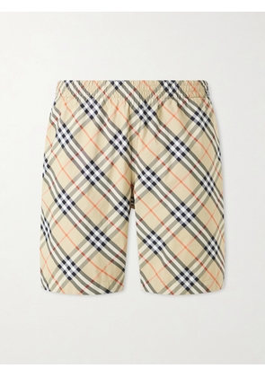 Burberry - Treston Straight-Leg Mid-Length Checked Swim Shorts - Men - Neutrals - XS