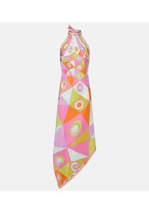 Pucci Orchidee silk twill midi dress