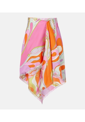 Pucci Orchidee silk twill midi skirt