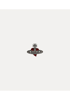 Vivienne Westwood Man. Diamante Heart Single Stud Ruthenium-black-diamond-crystal-transparent-ruby Ruthenium-black-diamond-crystal-transparent-ruby Men