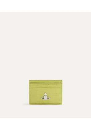Vivienne Westwood Flat Card Holder Emboss Croc Leather Lime-green One Size Women