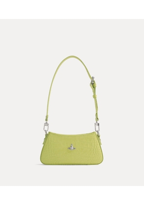 Vivienne Westwood Tasha Shoulder Phone Bag Emboss Croc Leather Lime-green