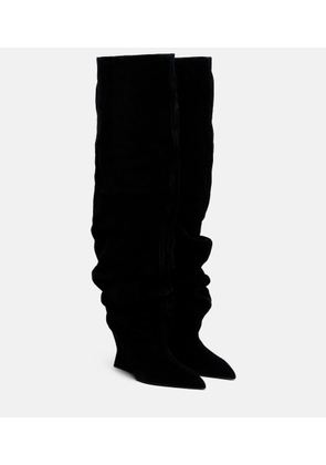 Balmain Suede over-the-knee boots
