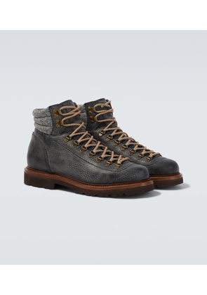 Brunello Cucinelli Leather lace-up boots