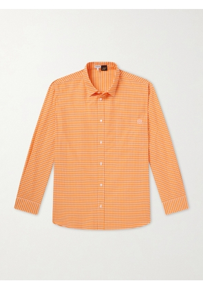 LOEWE - Paula's Ibiza Anagram-Embroidered Checked Cotton-Poplin Shirt - Men - Orange - EU 38