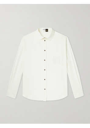 LOEWE - Paula's Ibiza Anagram-Embroidered Lyocell-Poplin Shirt - Men - Neutrals - EU 38