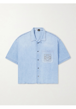 LOEWE - Paula's Ibiza Logo-Embroidered Denim Shirt - Men - Blue - EU 37