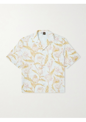 LOEWE - Paula's Ibiza Anagram-Embroidered Camp-Collar Printed Cotton Shirt - Men - Blue - EU 38