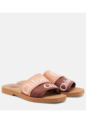 Chloe Woody canvas slides
