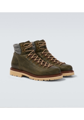 Brunello Cucinelli Leather lace-up boots