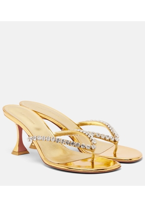 Amina Muaddi Gigi embellished leather thong sandals