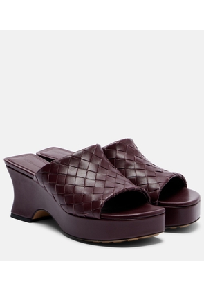 Bottega Veneta Rosita Intrecciato leather wedge mules