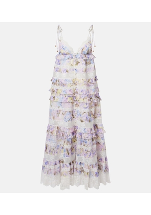 Zimmermann Solstice Tiered floral cotton midi dress