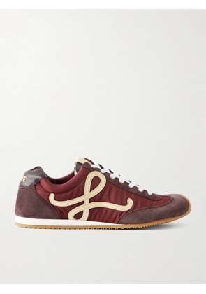 LOEWE - Ballet Runner 2.0 Suede-Trimmed Sneakers - Men - Burgundy - EU 40